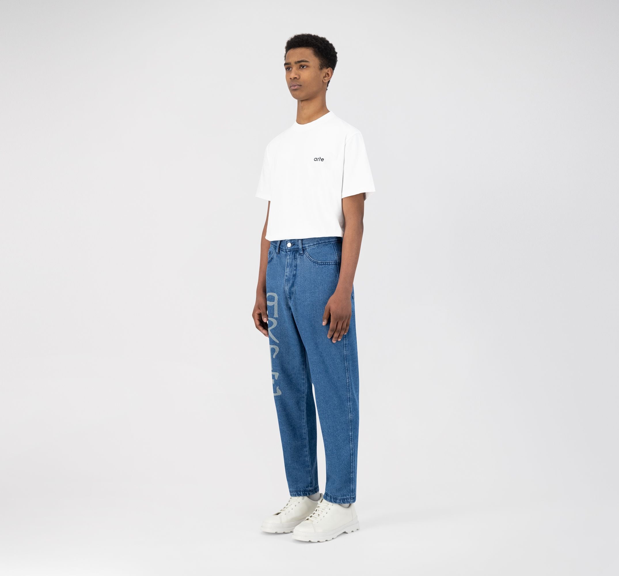 Pantalon Paul avec logo sur le devant - Denim bleu clair