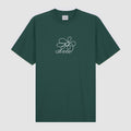 T-shirt brodé de fleurs - Vert