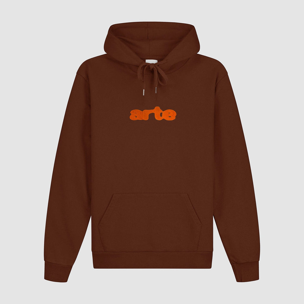 Sweat à capuche avec logo brodé - Marron